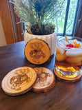 Wisconsin Badger Rustic Wood Coasters - Set of 4