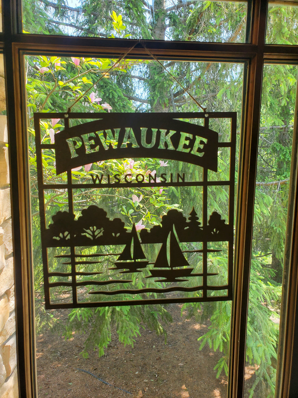 Pewaukee Lake Rustic Wood Coasters - Set of 4