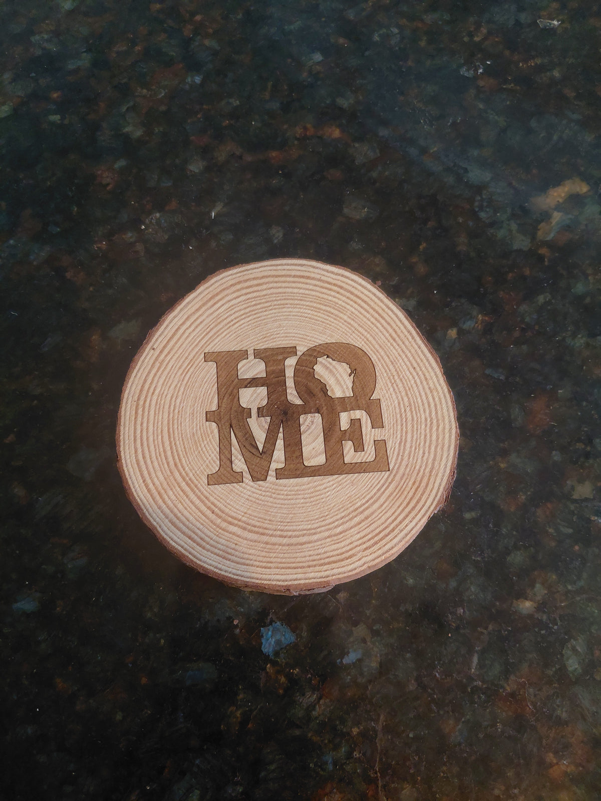 Wisconsin HOME Wood Slice Coaster Set