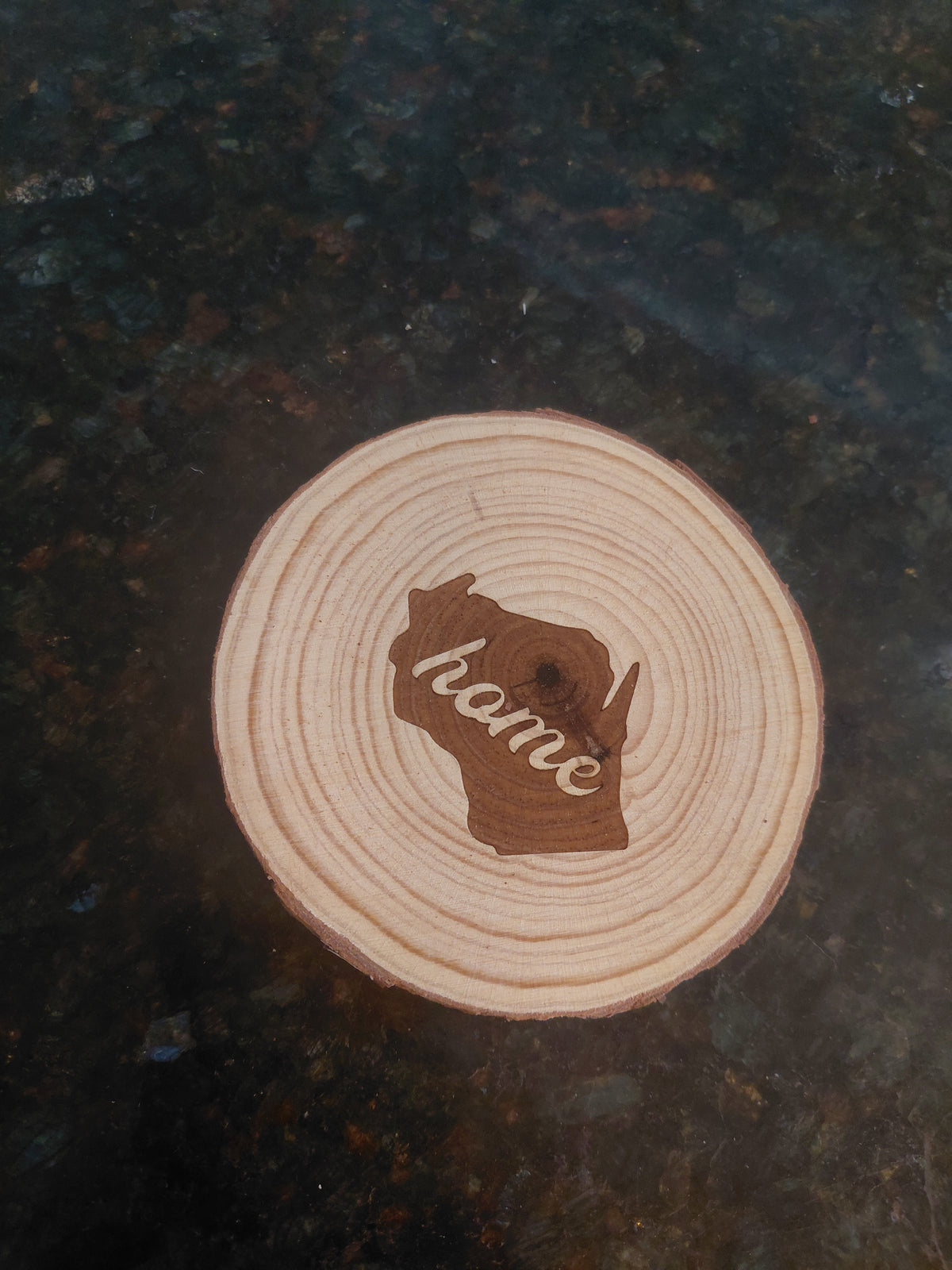 Wisconsin Home State Wood Slice Coaster Set