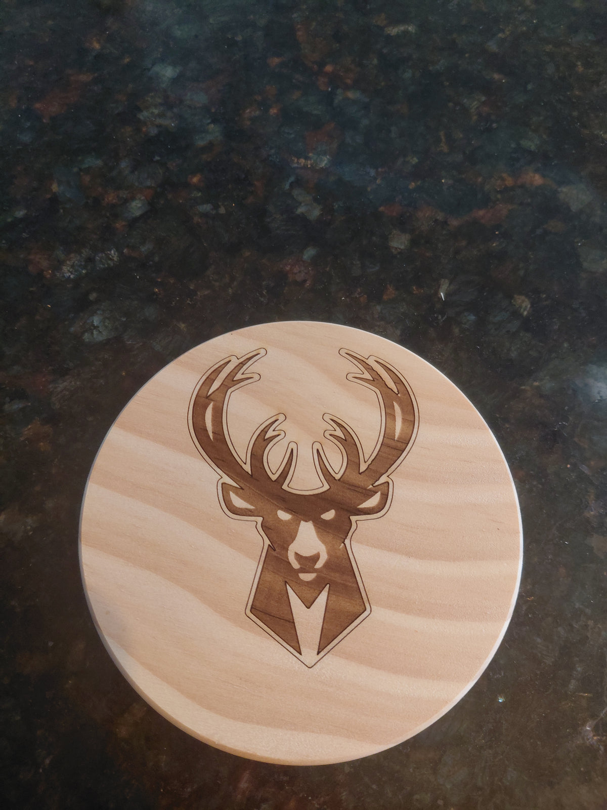 Milwaukee Deer Wood Coaster Set