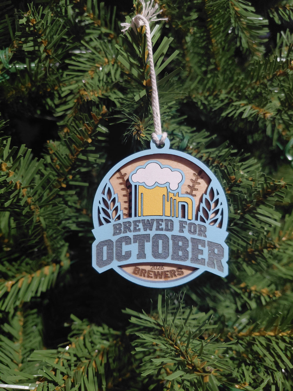 Brewed for October 2026 Milwaukee Brewers Baseball Playoff Ornament