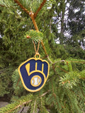 Milwaukee Baseball Glove Wood Ornament