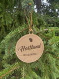 Hartland Wisconsin Wood Ornament