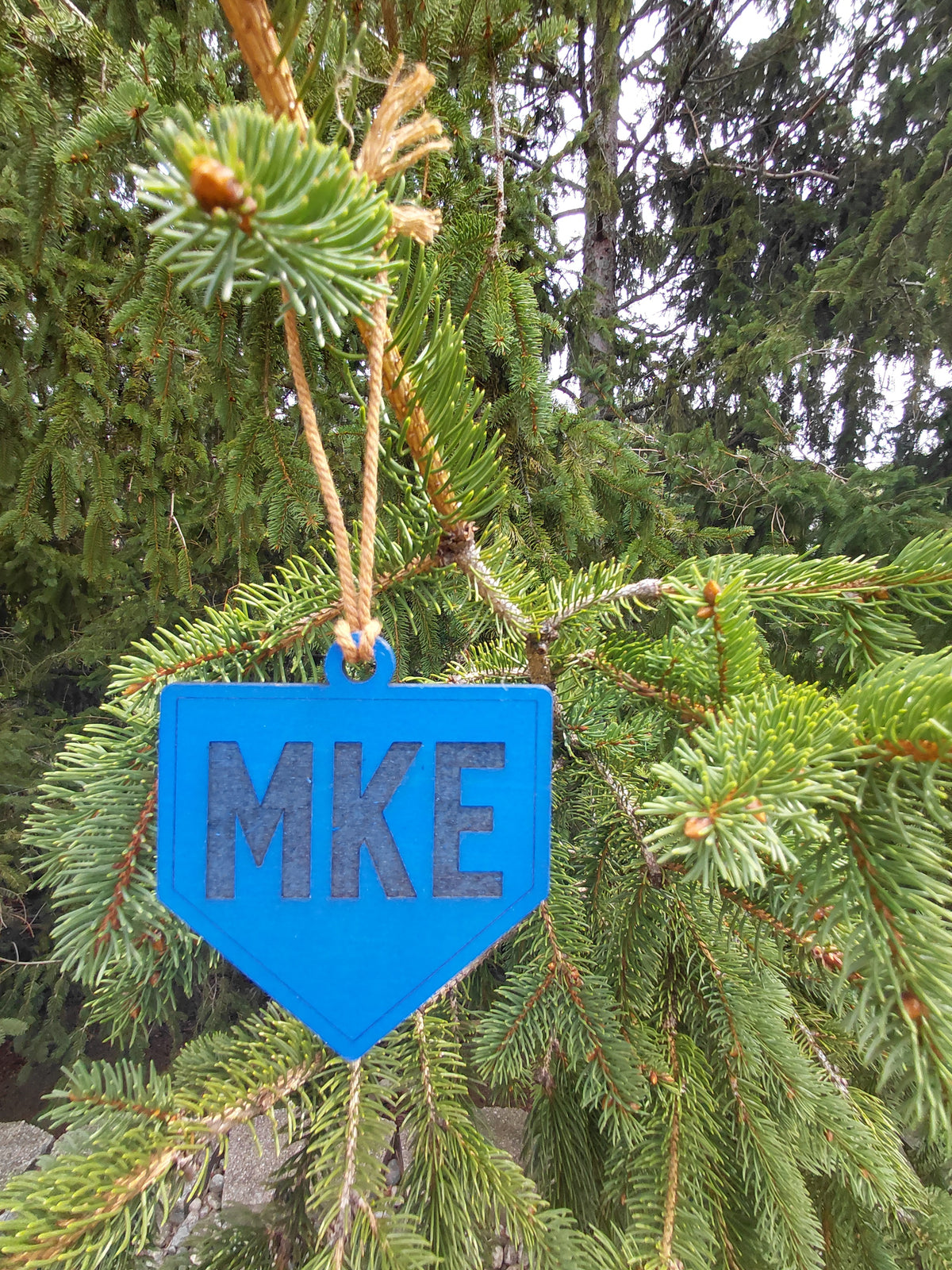 MKE Home Plate Wood Ornament